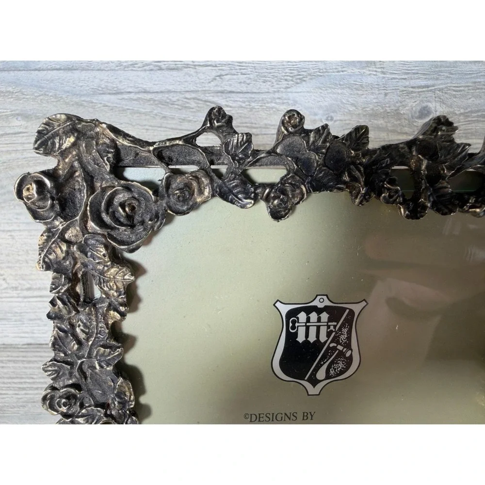 Metzke Vtg Photo Frame Antiqued Brass Finish Pewter 5
